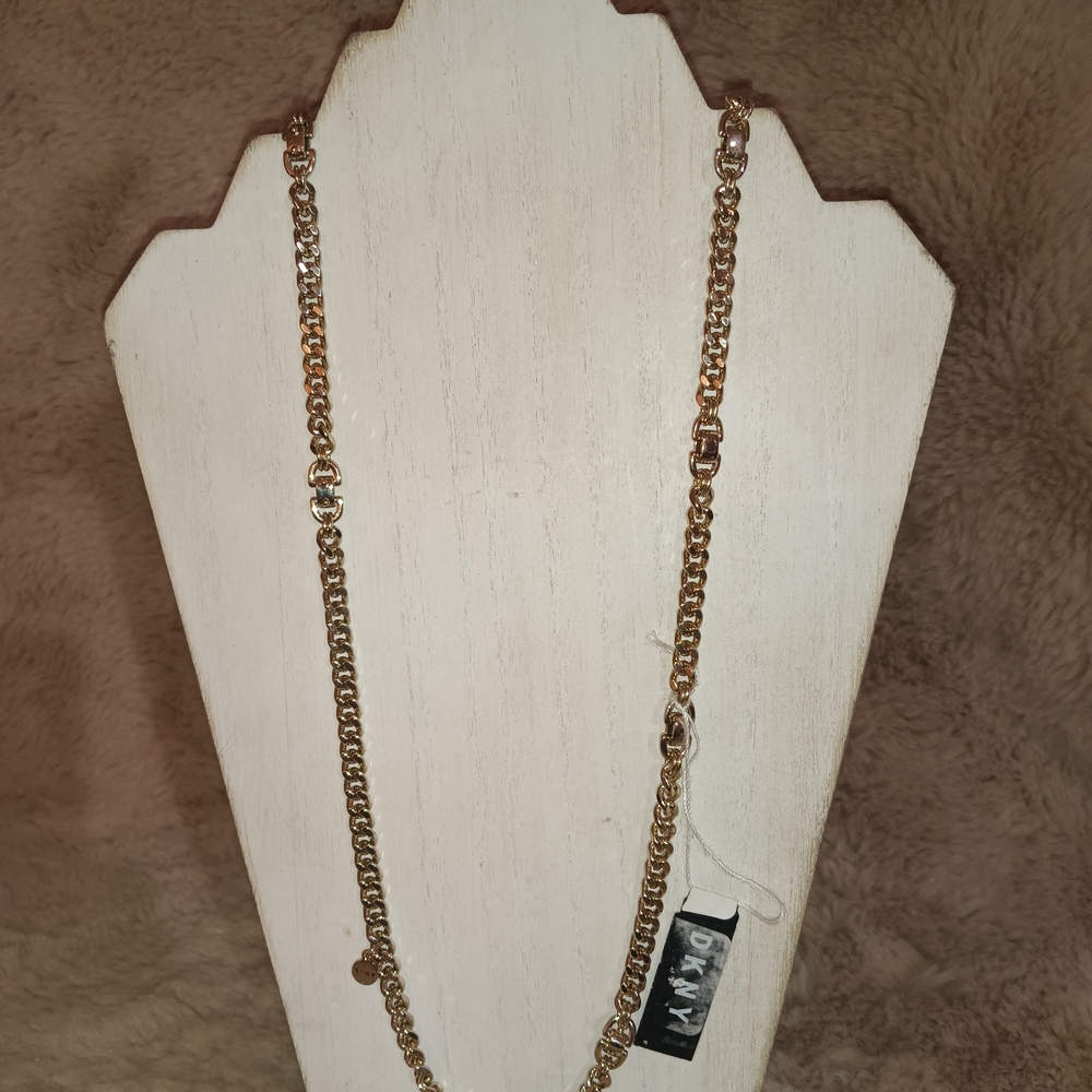 DKNY Gold and Silver Chain Necklace